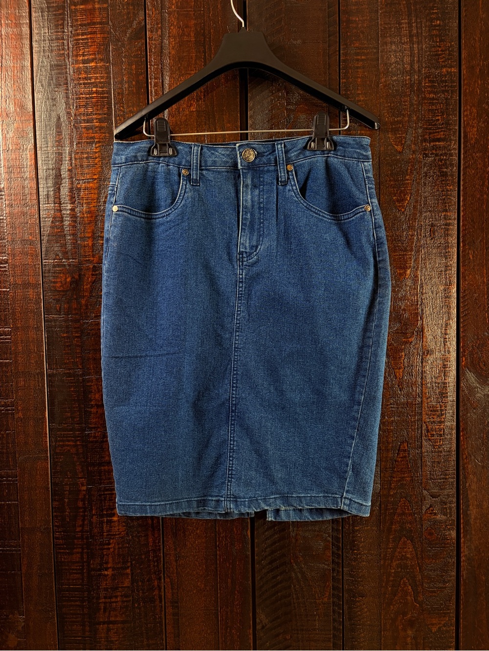 LEXI Classic Blue Denim Pencil Skirt Size 8